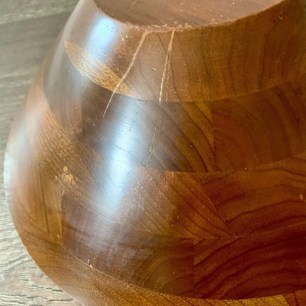 Vintage Mid. Century Walnut Salat Bowl 14”